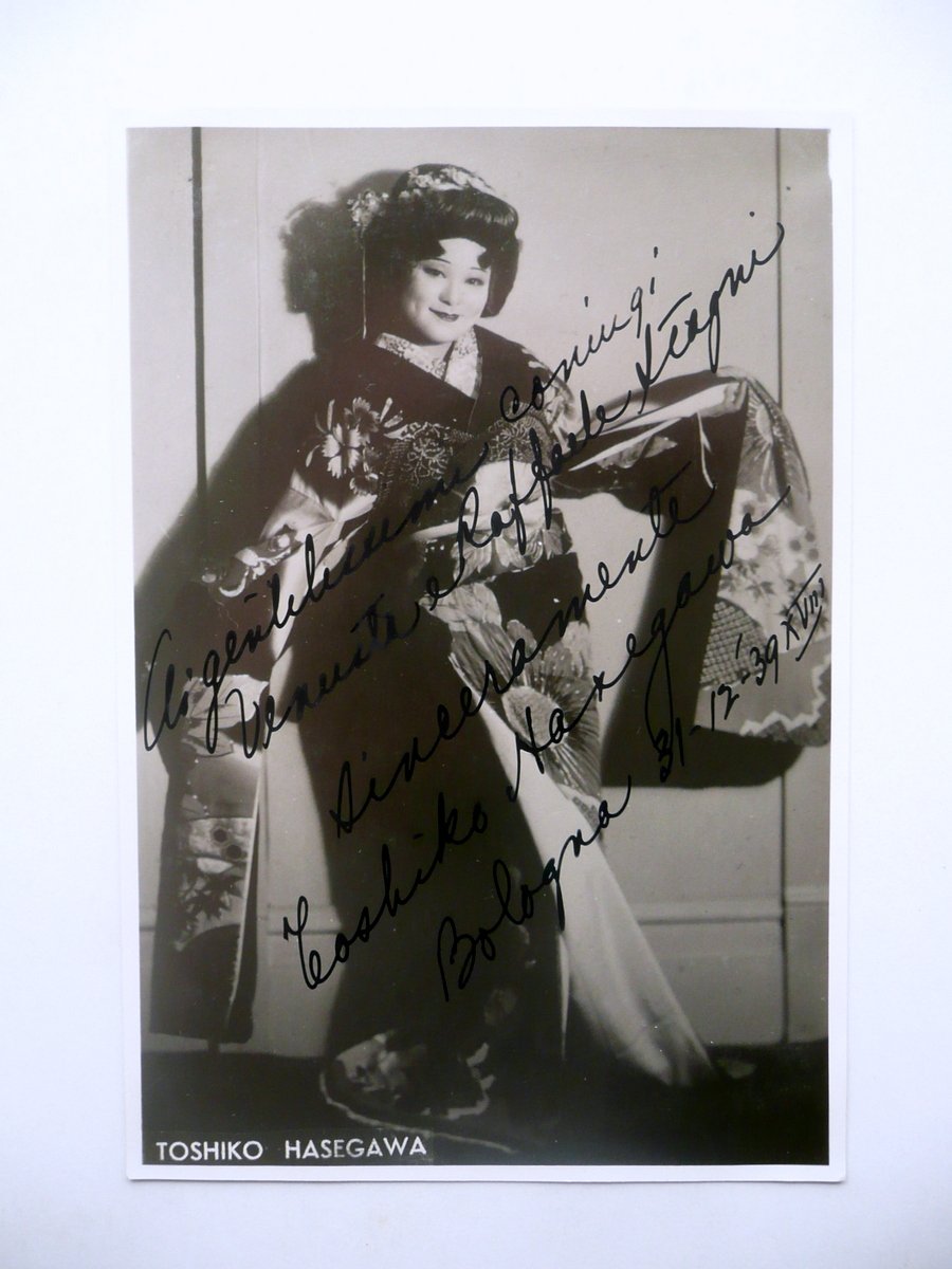 Autografo Toshiko Hasegawa Soprano Lirica Giappone Opera Bologna 31/12/1939