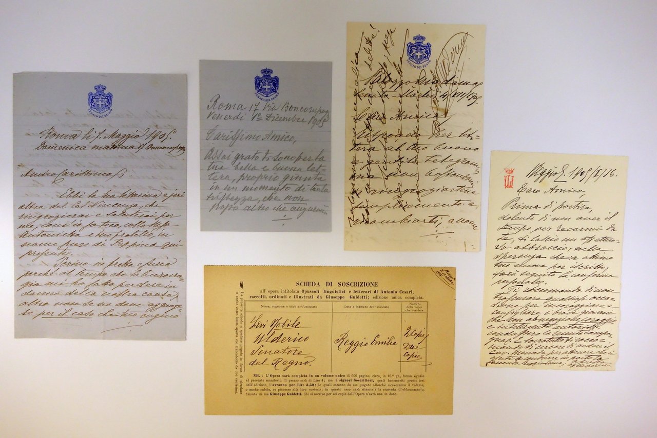 Autografo Ulderico Levi Reggio Emilia Lotto 4 Lettere 1 Sottoscrizione …