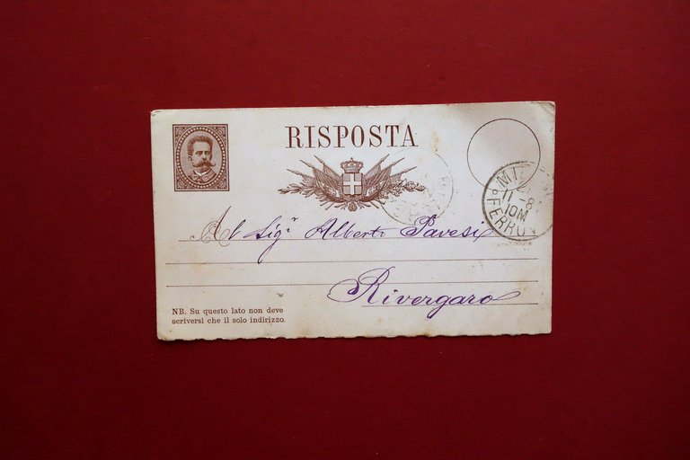 Autografo Ulrico Hoepli Cartolina Hand-Atlas Kiepert Milano 1881 Editore