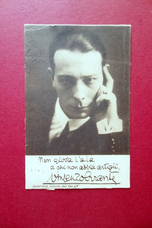 Autografo Vincenzo Errante Cartolina Chi Ë? Formiggini 1932 Germanista Filologia