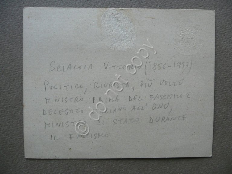 Autografo Vittorio Scialoja Biglietto Politica MInistro Delegato Societ‡ Nazioni | Immagine Gallery 2