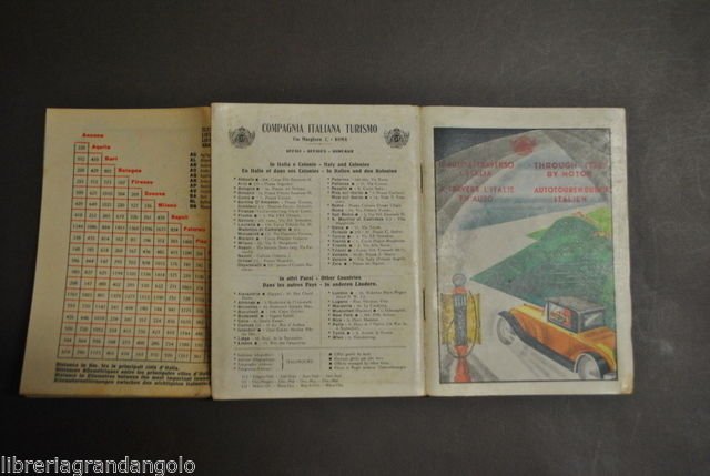 Automobilismo Shell Carburanti Benzina CIT Auto Attraverso Italia Percorsi 1930