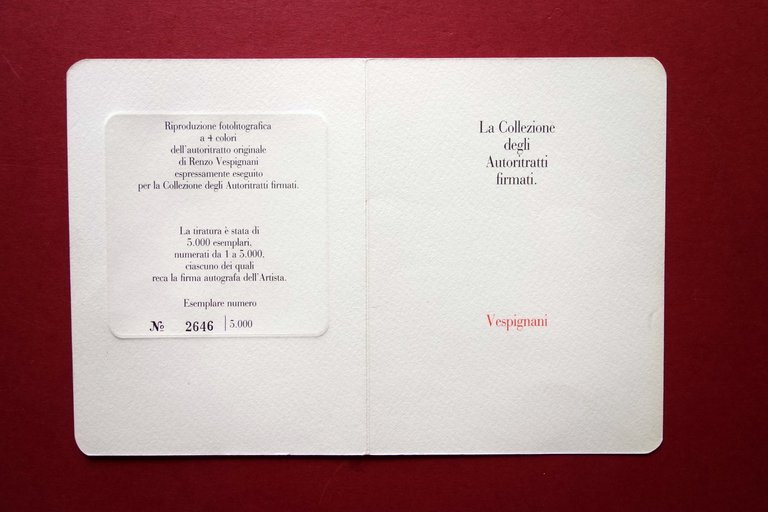 Autoritratti Firmati Renzo Vespignani 1981 Fotolitografia a 4 Colori Numerato