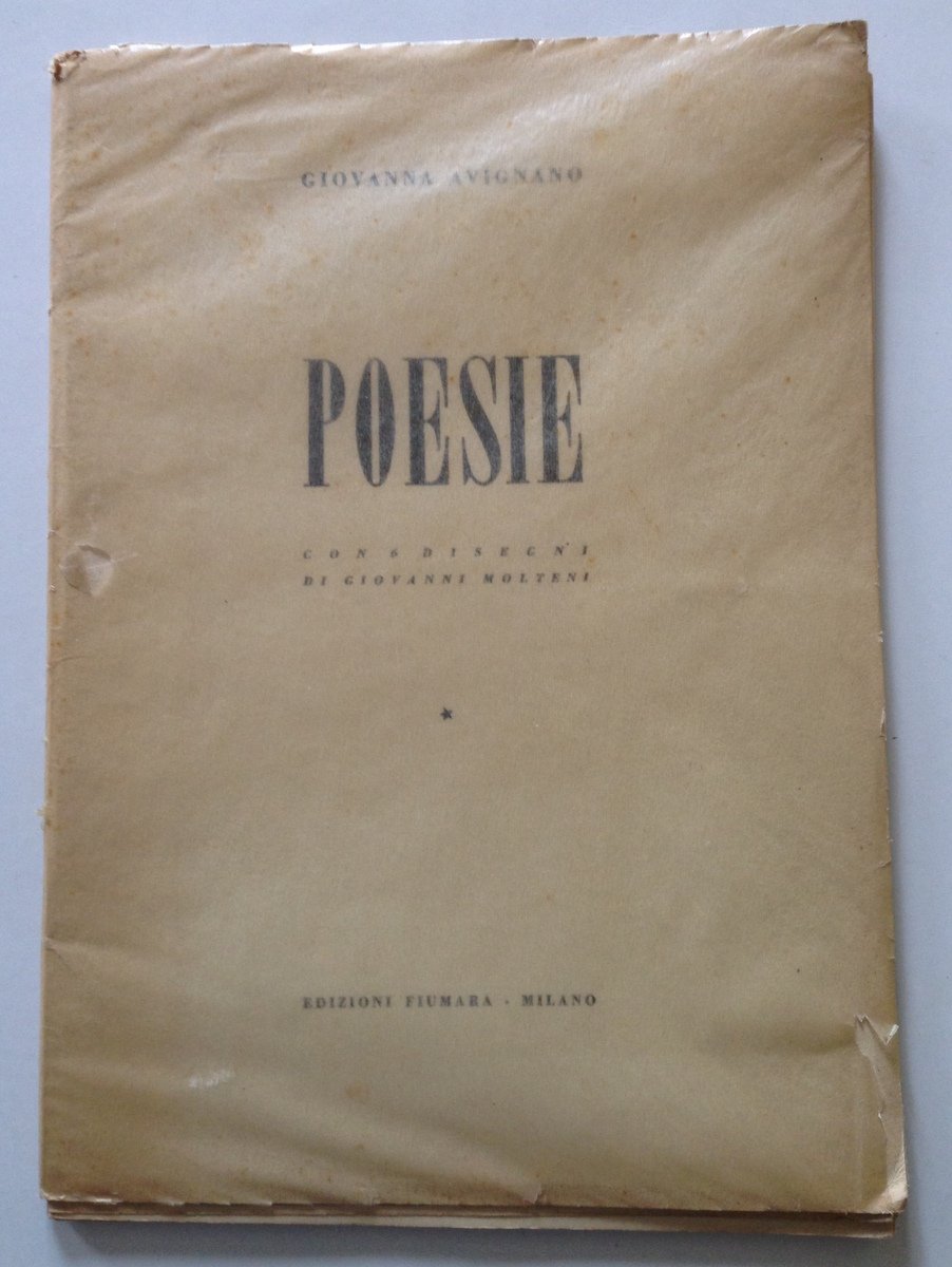 AVIGNANO GIOVANNA POESIE MILANO FIUMARA 1951