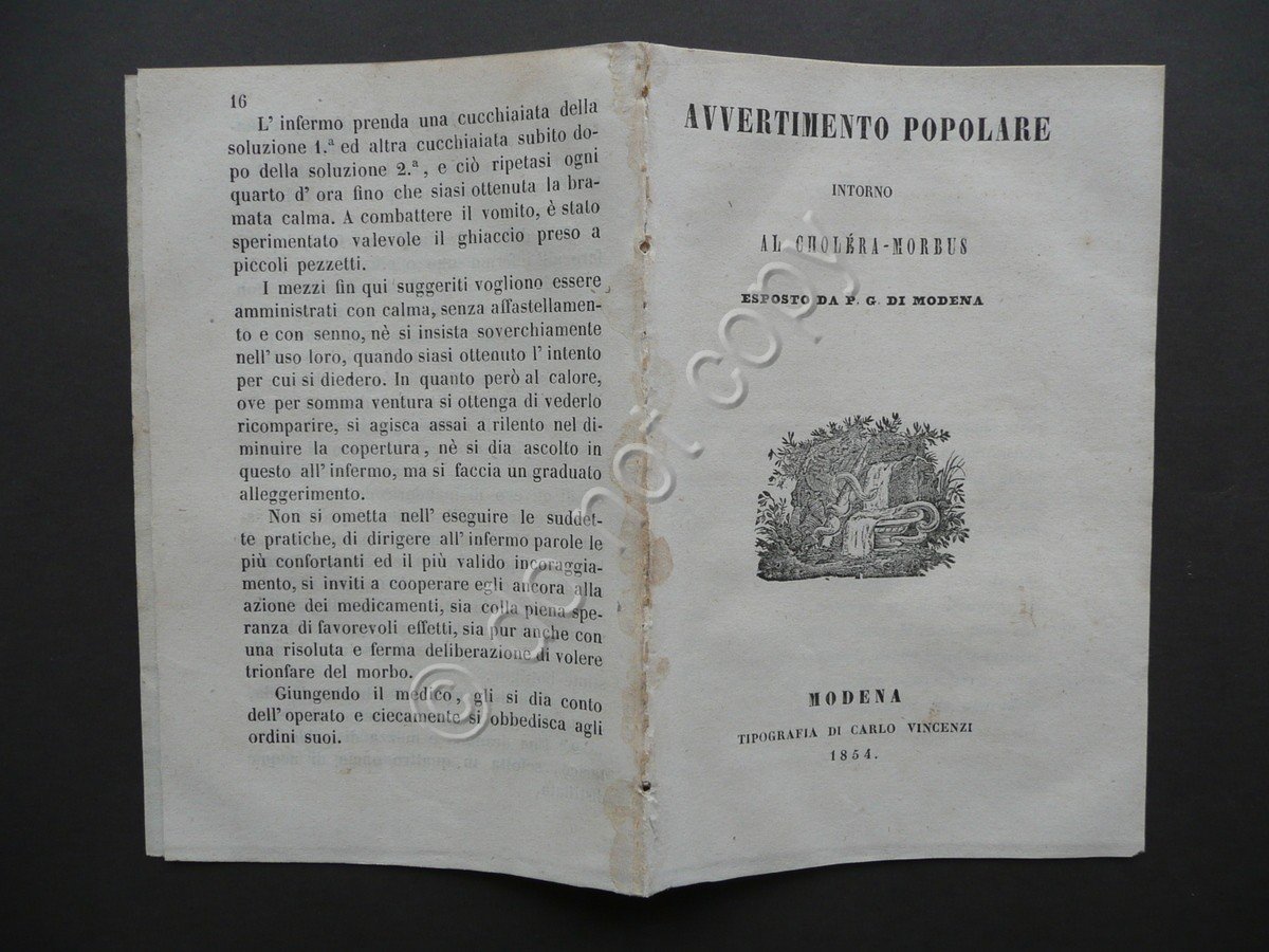 Avvertimento Popolare Intorno al Cholera Morbus Esposto da P.G. di …