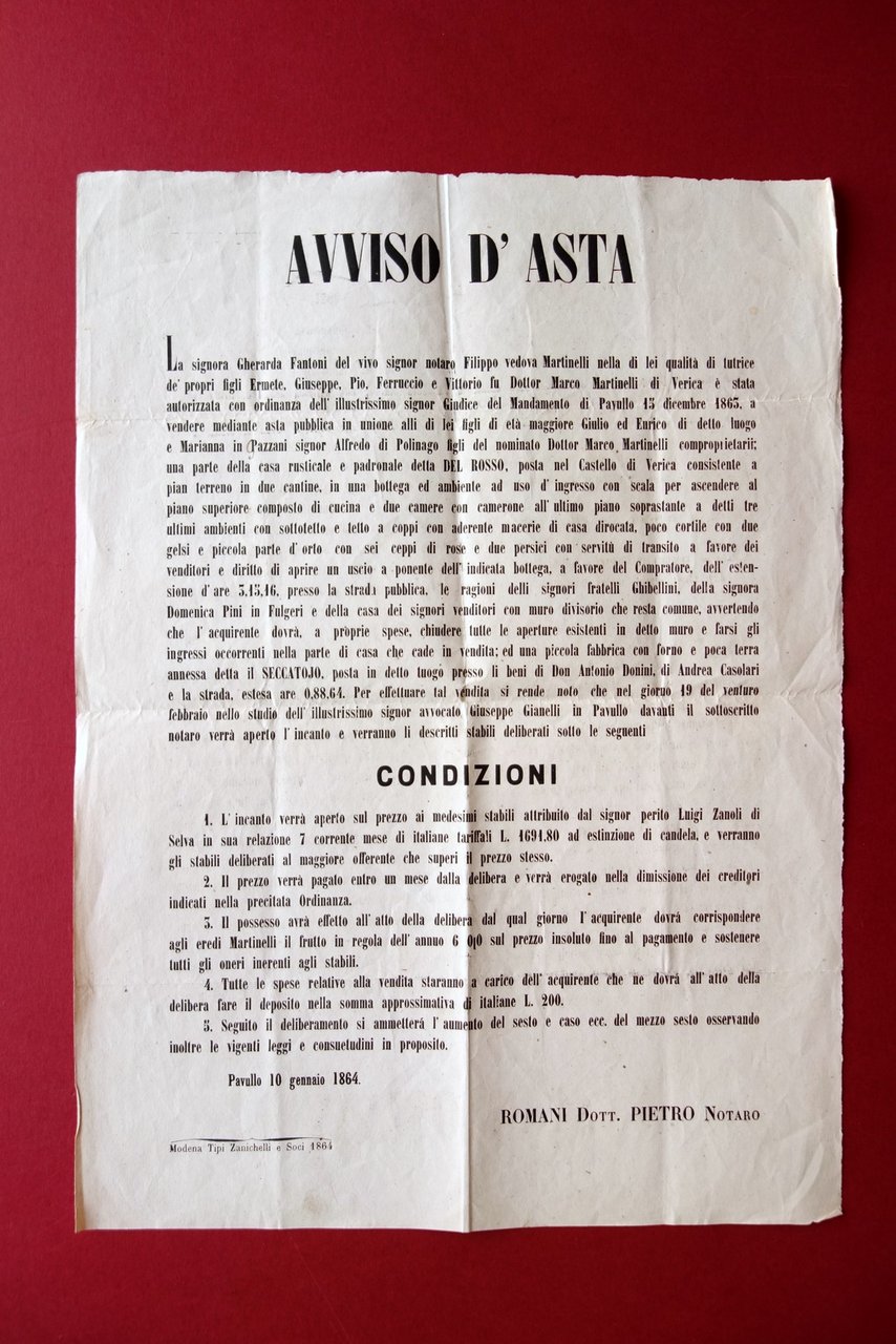 Avviso Asta Vendita Casa Del Rosso Terreno Seccatoio Verica Pavullo … | Immagine principale