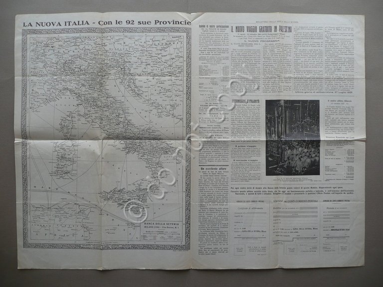 Banca della Seteria Bollettino Mensile Giugno 1928 Milano Via Durini …