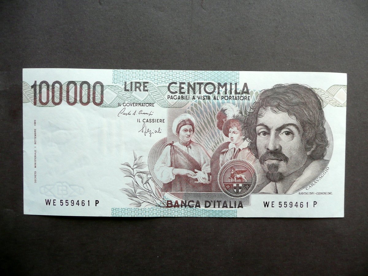 Banconota 100000 Centomila Lire Repubblica Italiana Originale Fior di Stampa