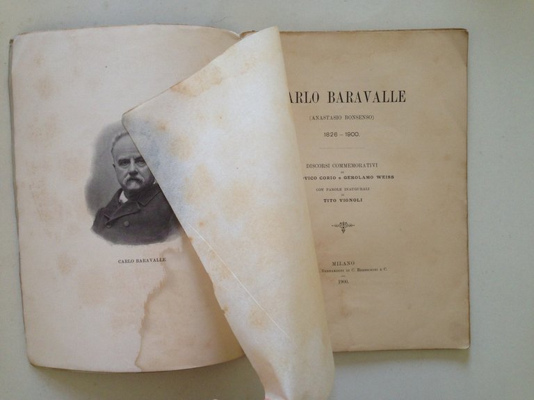 Baravalle Anastasio Bonsenso Patriota Letterato Lombardo Discorsi Commemorativi