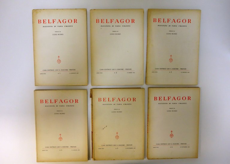 Belfagor Rassegna di Varia Umanità 1956 1957 1962 Tre Annate …