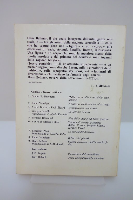 BELLMER PICCOLA ANATAMIA DELL'INCONSCIO FISICO ANATOMIA IMMAGINE ARCANA ED. 1980 | Immagine Gallery 2