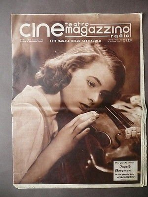 Bergman Ingrid Prima Pagina 1941 Cine-Teatro Magazzino radio Intermezzo Riviste