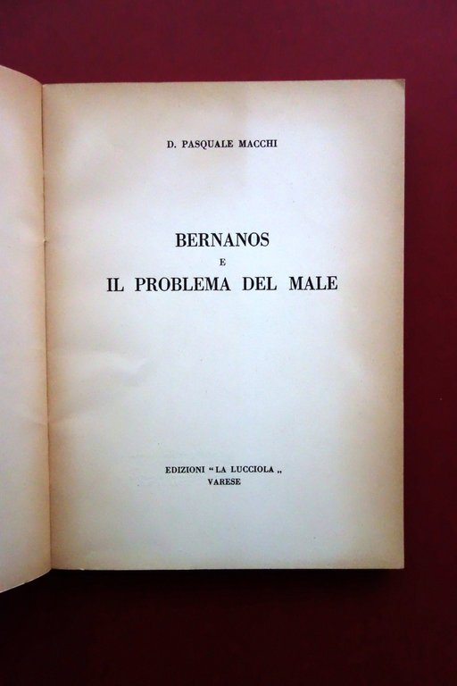Bernanos e il Problema del Male D. Pasquale Macchi La …