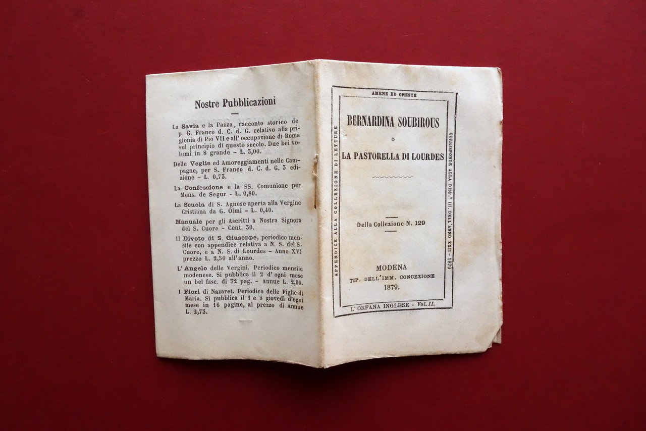 Bernardina Soubirous o La Pastorella di Lourdes Tip. Imm. Concezione … | Immagine principale