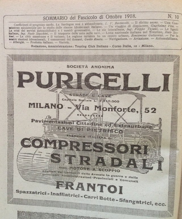 Bertarelli La Sardegna Non Ë Abbandonata Vie d'Italia Touring Ottobre … | Immagine Gallery 3