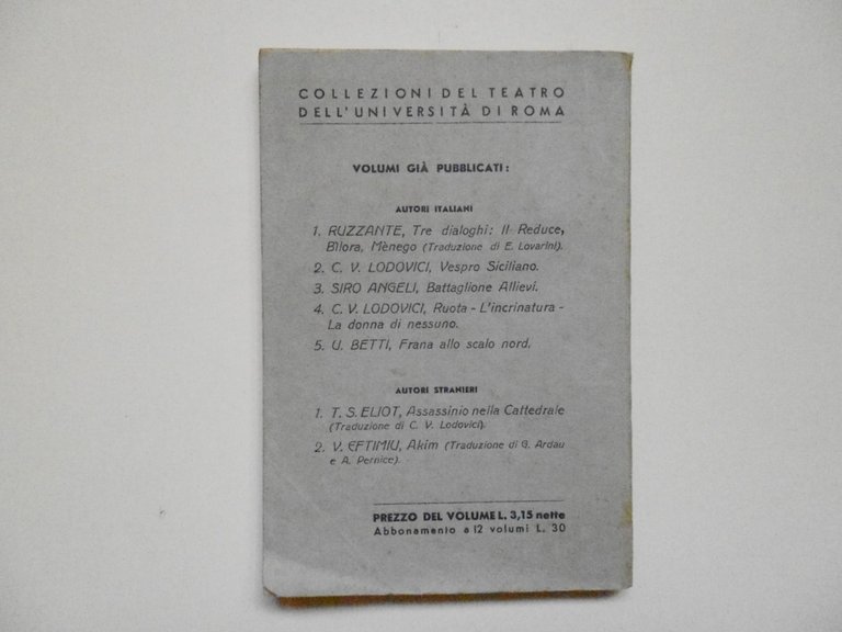Betti Ugo Frana Allo Scalo Nord Edizioni Italiane 1941