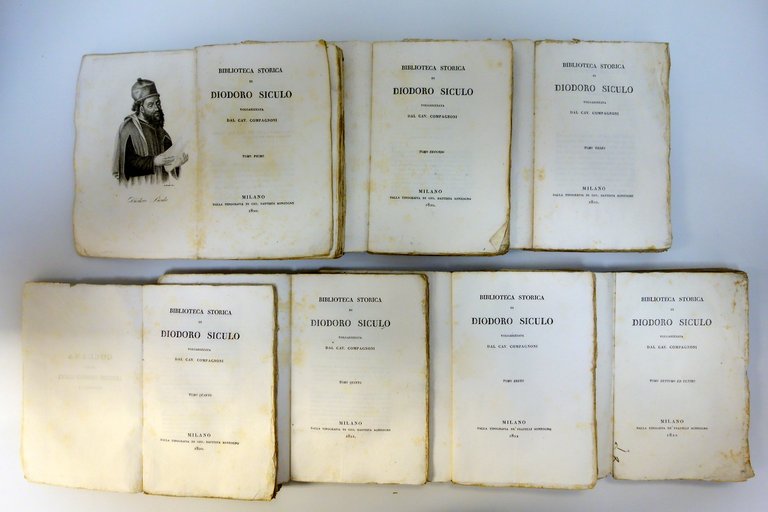 Biblioteca Storica di Diodoro Siculo Sonzogno Milano 1820-1822 7 Volumi …