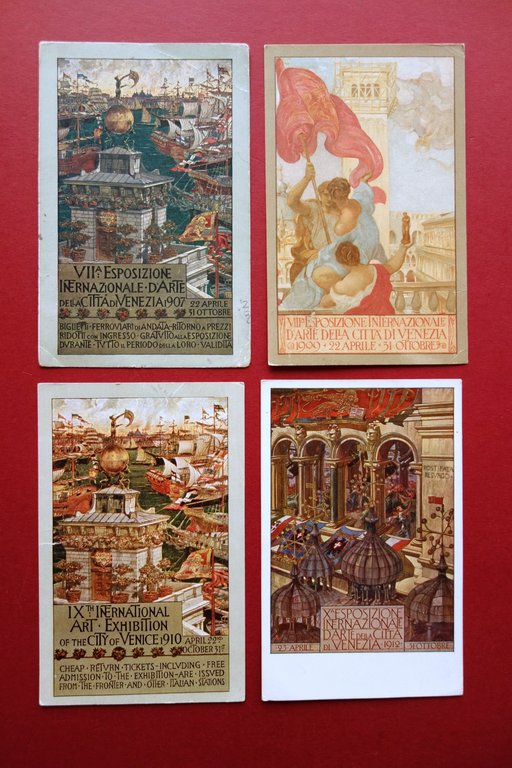 Biennale Internazionale d'Arte Venezia 16 Cartoline a Colori Originali 1897-1948