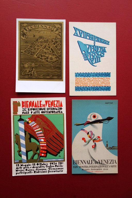 Biennale Internazionale d'Arte Venezia 16 Cartoline a Colori Originali 1897-1948