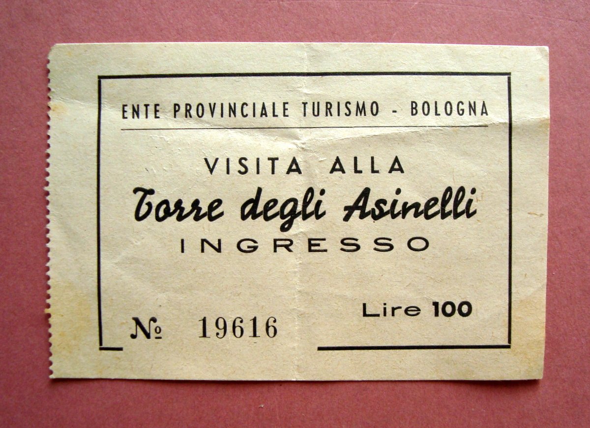 Biglietto ingresso Visita Torre degli Asinelli Bologna Ente Prov.Turismo