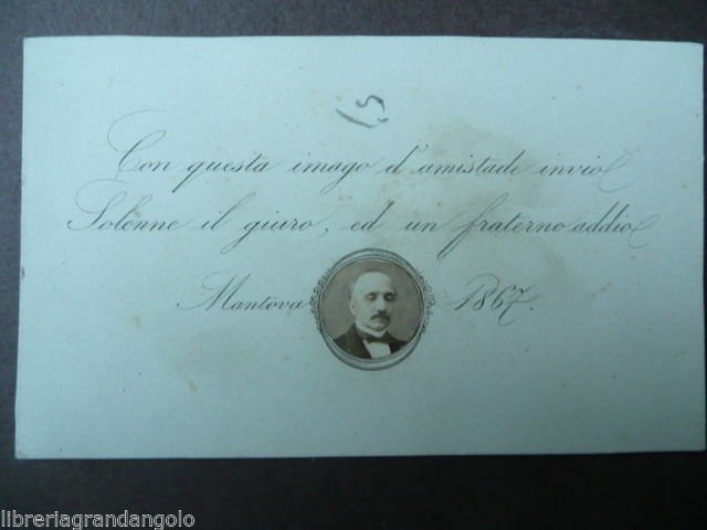 Biglietto Visita 1867 Mantova Foto Originale Minuscola | Immagine principale