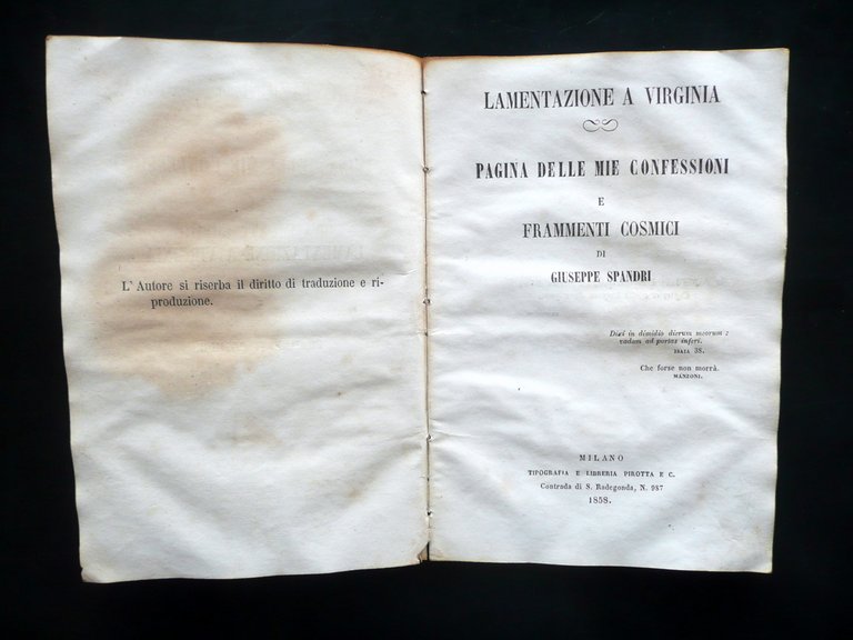 Biografia Garibaldi Carletti Firenze 1859 Interventi Austria Gualterio Raro