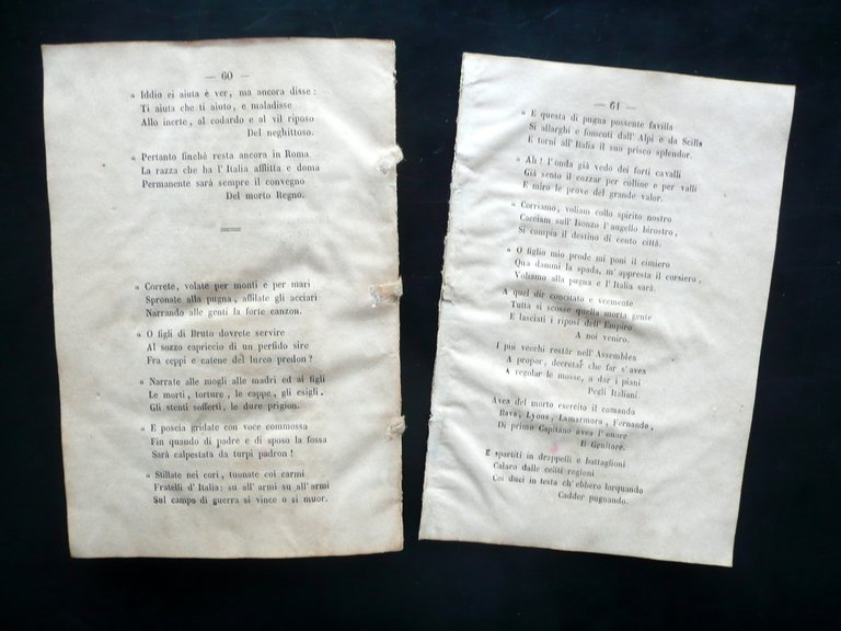 Biografia Garibaldi Carletti Firenze 1859 Interventi Austria Gualterio Raro