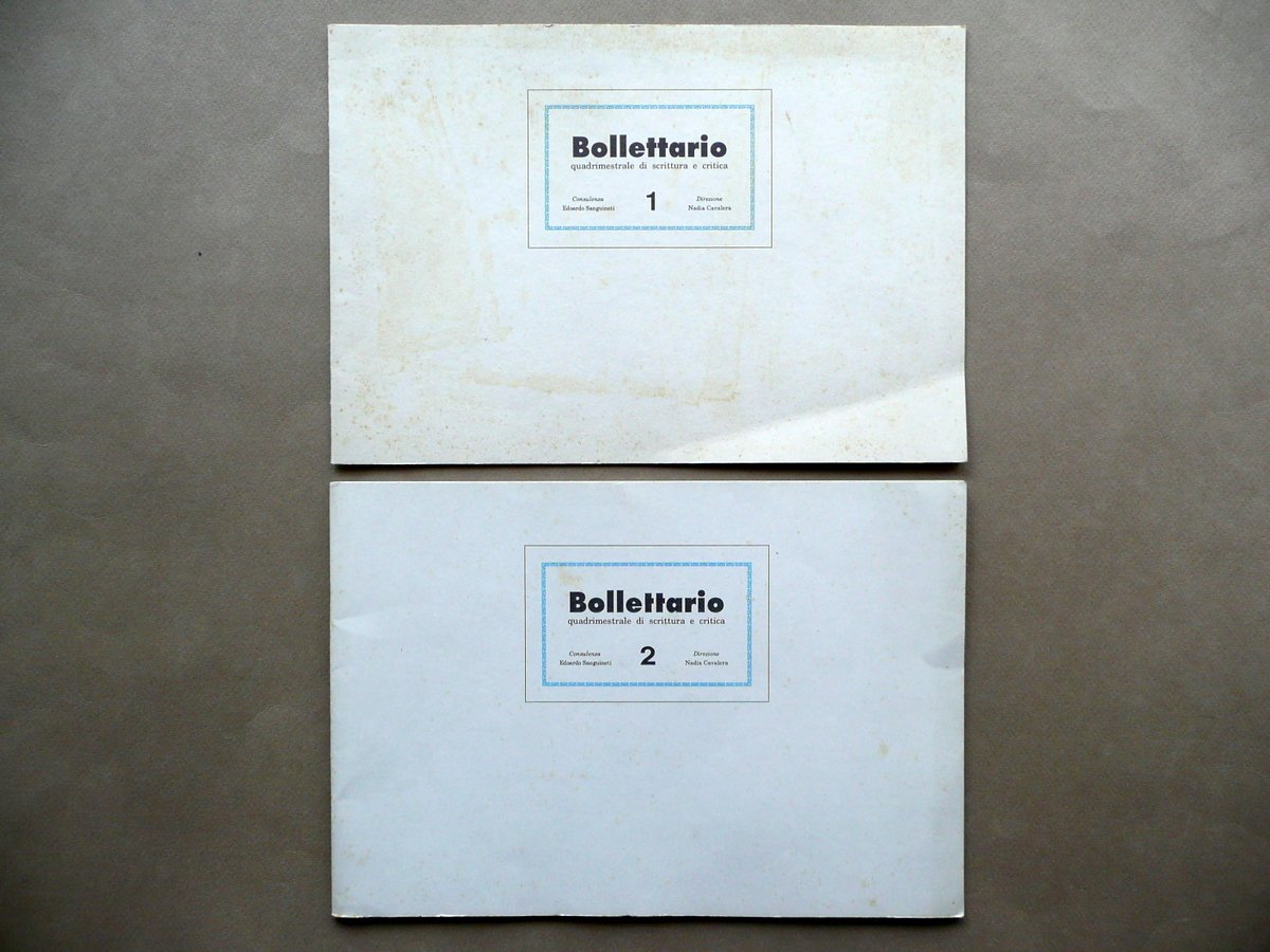 Bollettario Rivista di Scrittura e Critica Numeri 1 e 2 … | Immagine principale