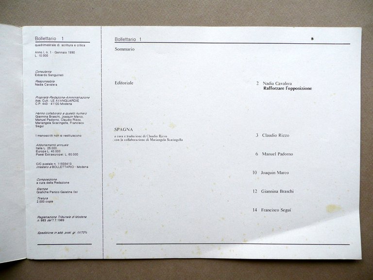 Bollettario Rivista di Scrittura e Critica Numeri 1 e 2 … | Immagine Gallery 4