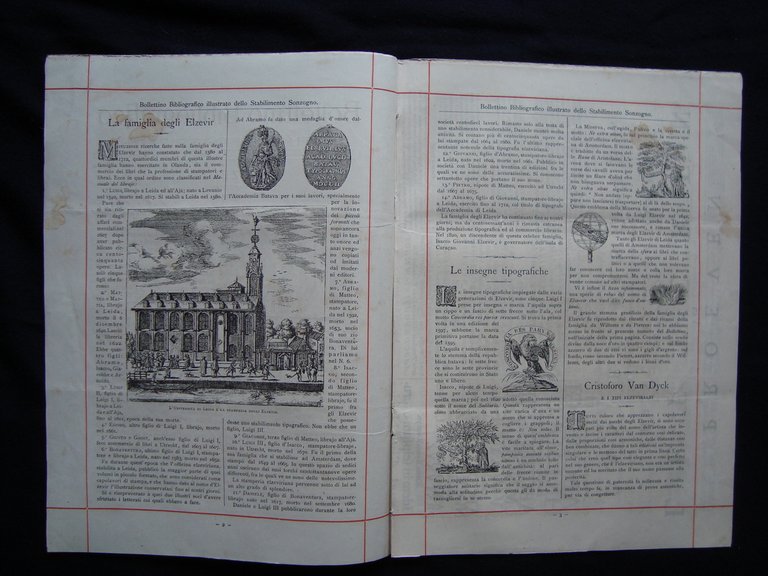 Bollettino bibliografico Sonzogno Milano Anno IV N 11 1886 Elzevir