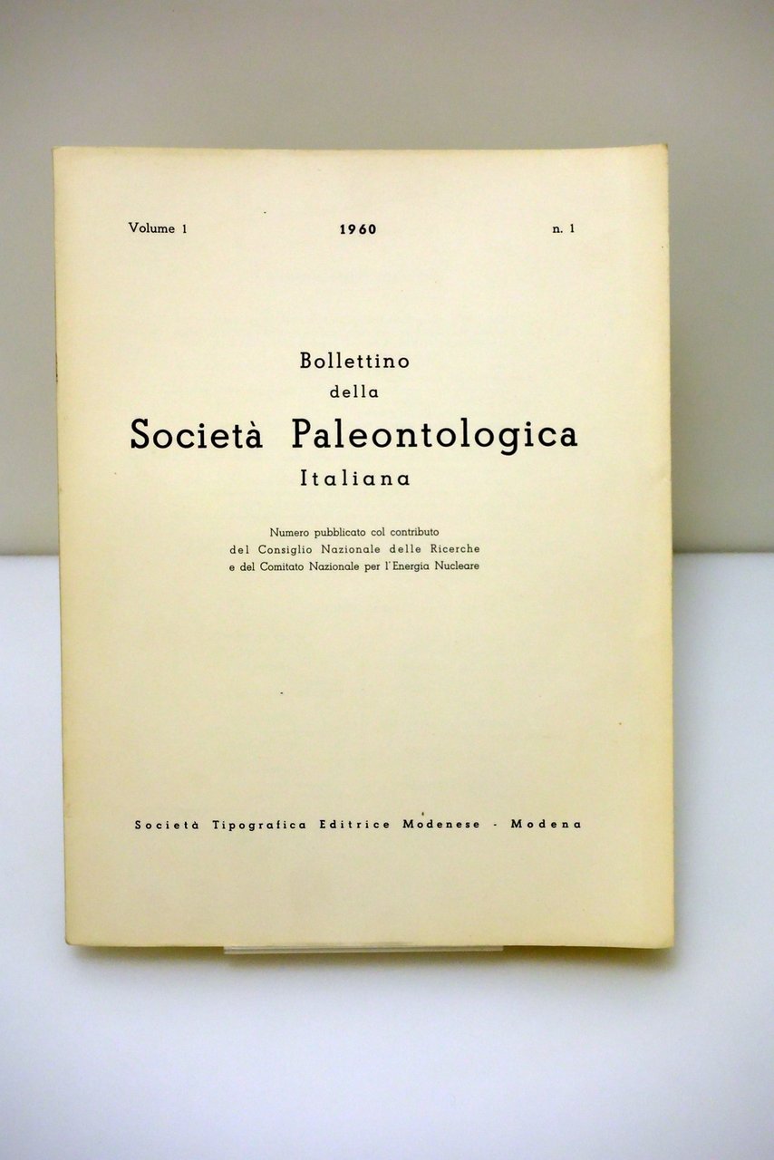 BOLLETTINO SOCIETA' PALEONTOLOGICA ITALIANA STEM ANNATA COMPLETA 1960 | Immagine principale