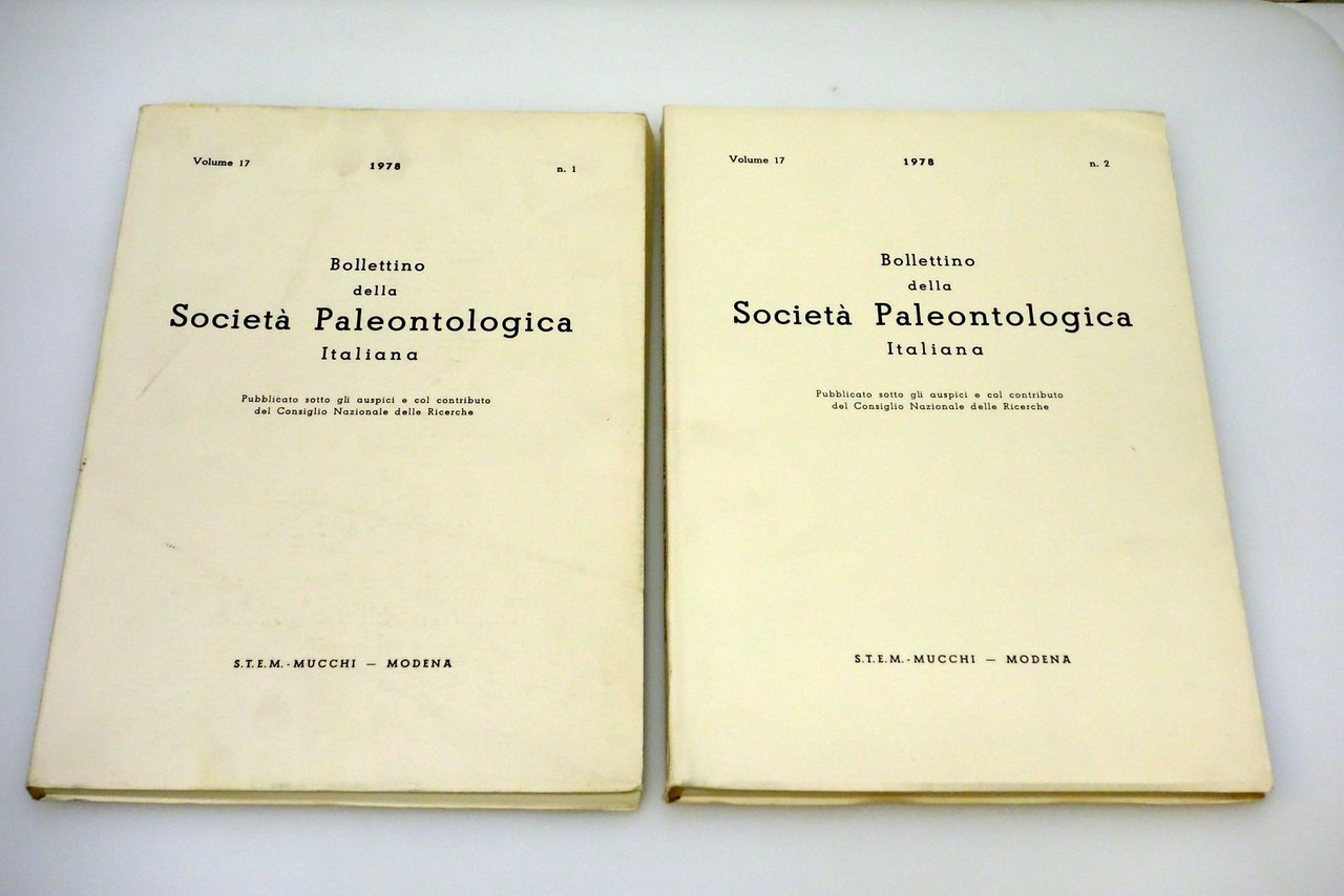 BOLLETTINO SOCIETA' PALEONTOLOGICA ITALIANA STEM ANNATA COMPLETA 1978 | Immagine principale