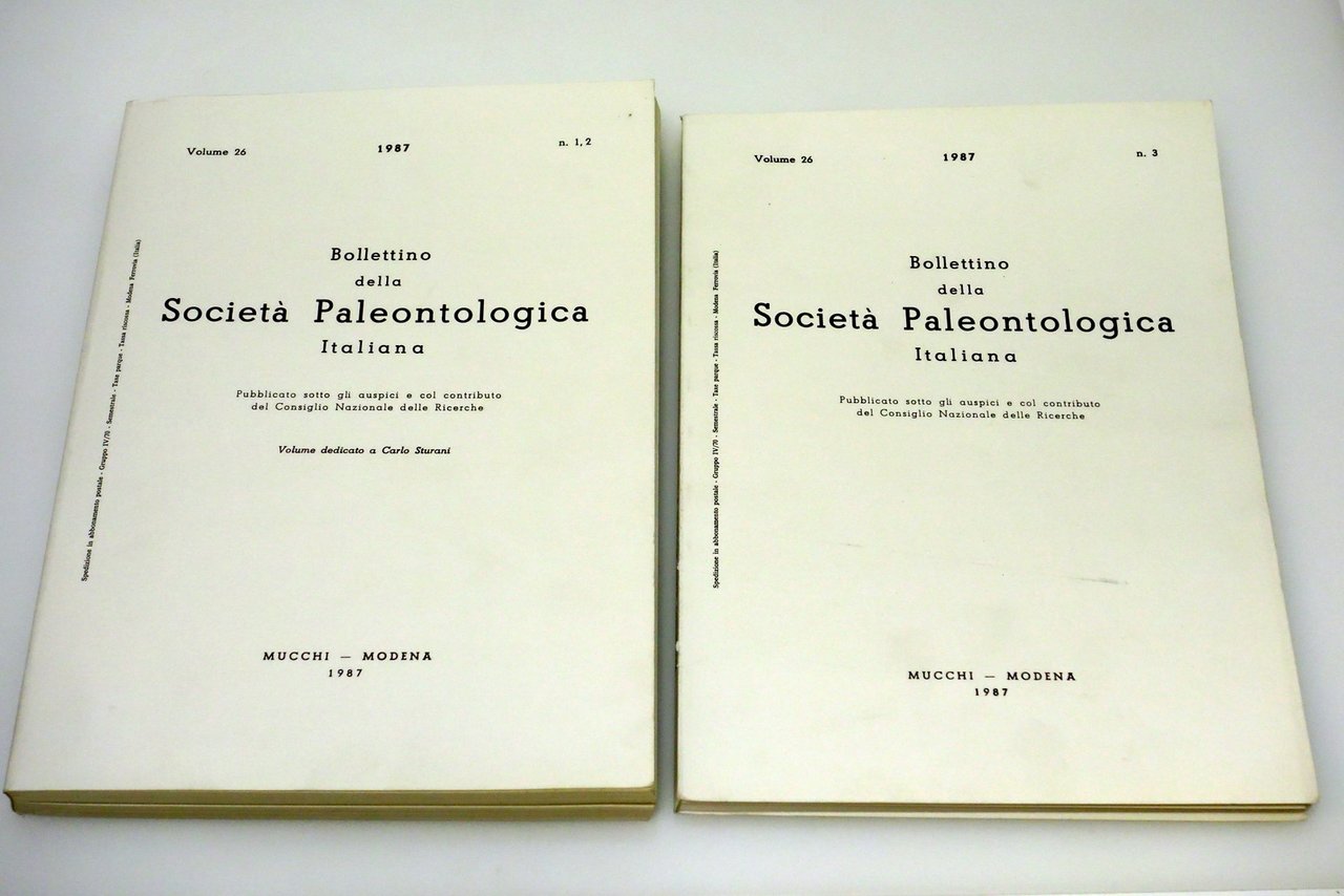 BOLLETTINO SOCIETA' PALEONTOLOGICA ITALIANA STEM ANNATA COMPLETA 1987 | Immagine principale