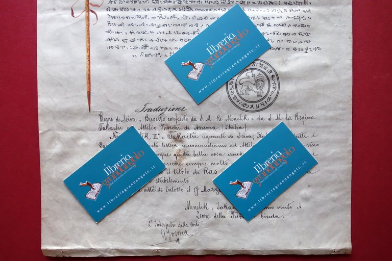 Brevetto su Pergamena Menelik II Takaitu Regno di Scioa Entotto … | Immagine Gallery 3