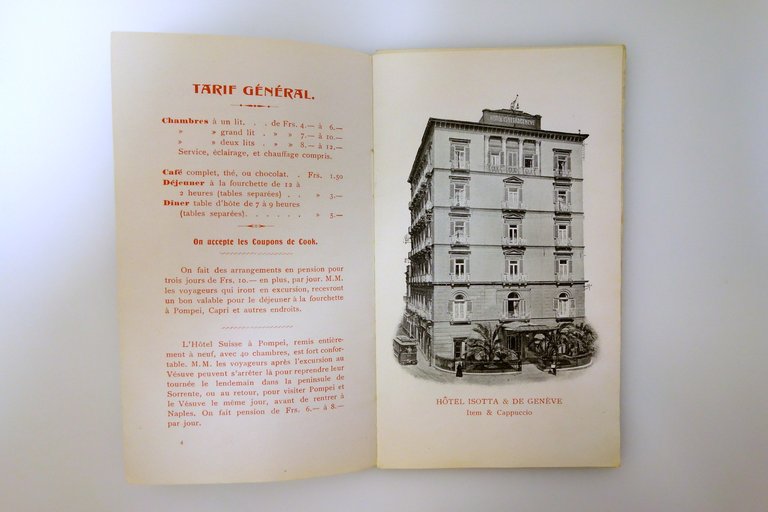 Brochure Libretto Hotel Isotta de Geneve Naples Hotel Napoli Pompei …