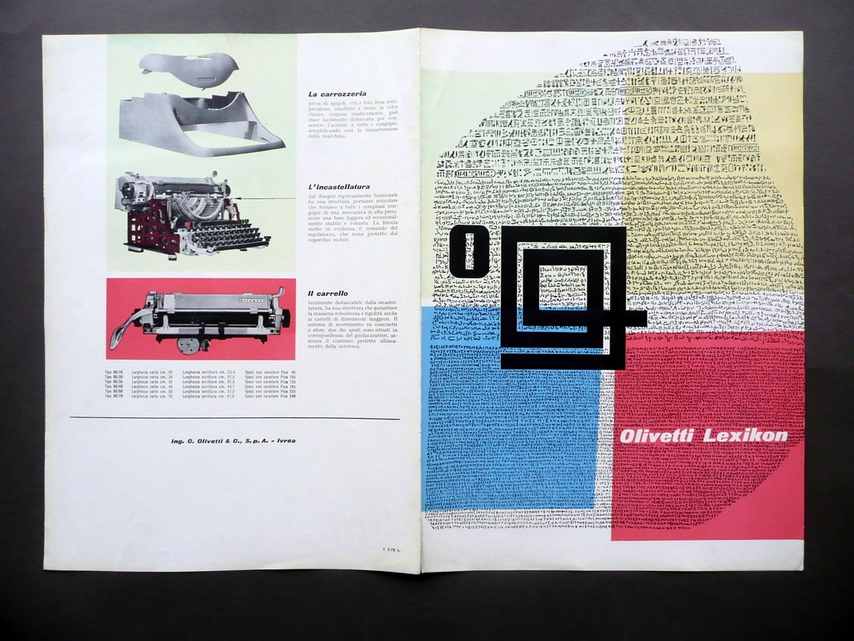 Brossura Olivetti Pubblicit‡ Macchina da Scrivere Lexicon 80 Grafica Anni …