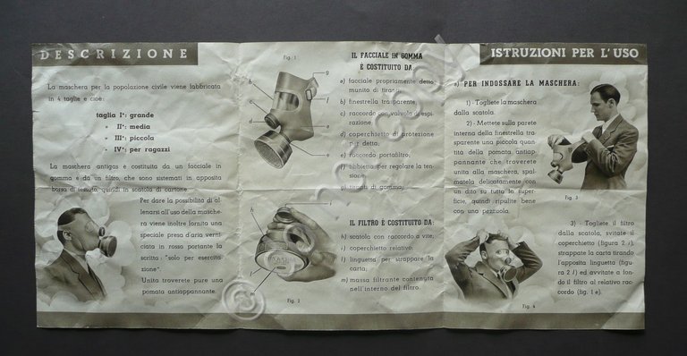 Brossura Superga Maschera Antigas Popolazione Civile Torino 1939 Pubblicit‡
