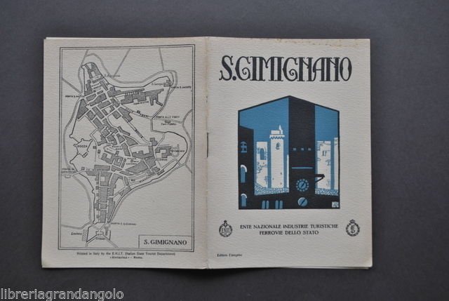 Brossura Turismo Guida Ferrovie Treni Toscana San Gimignano Torri 1930