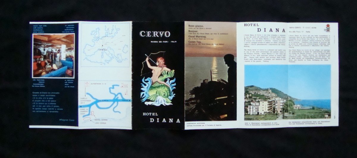 Brossura Turistica Hotel Diana Cervo Riviera dei Fiori anni 60 …