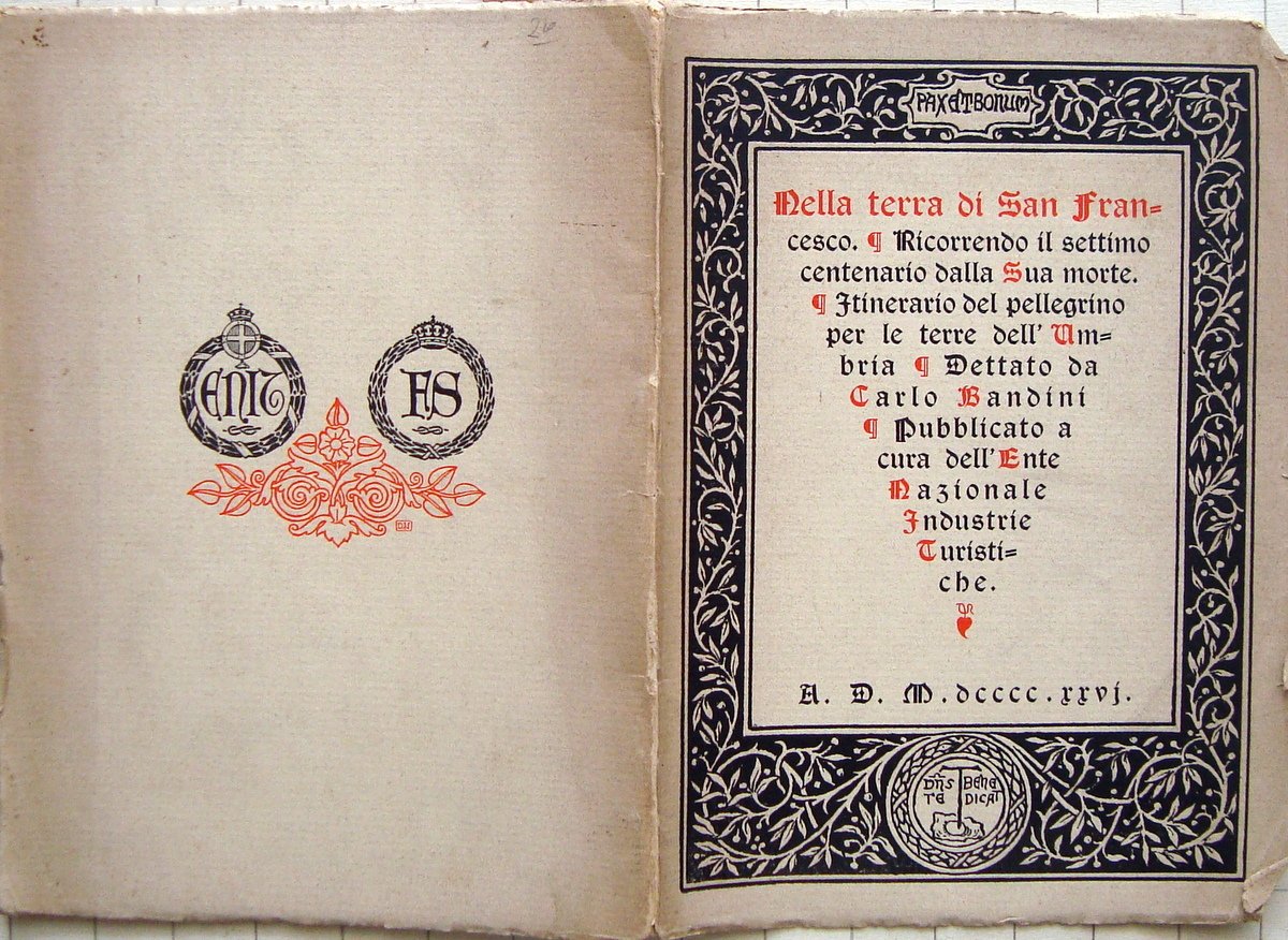 Brossura Turistica Itinerario del pellegrino terre dell'Umbria Bandini 1926 | Immagine principale