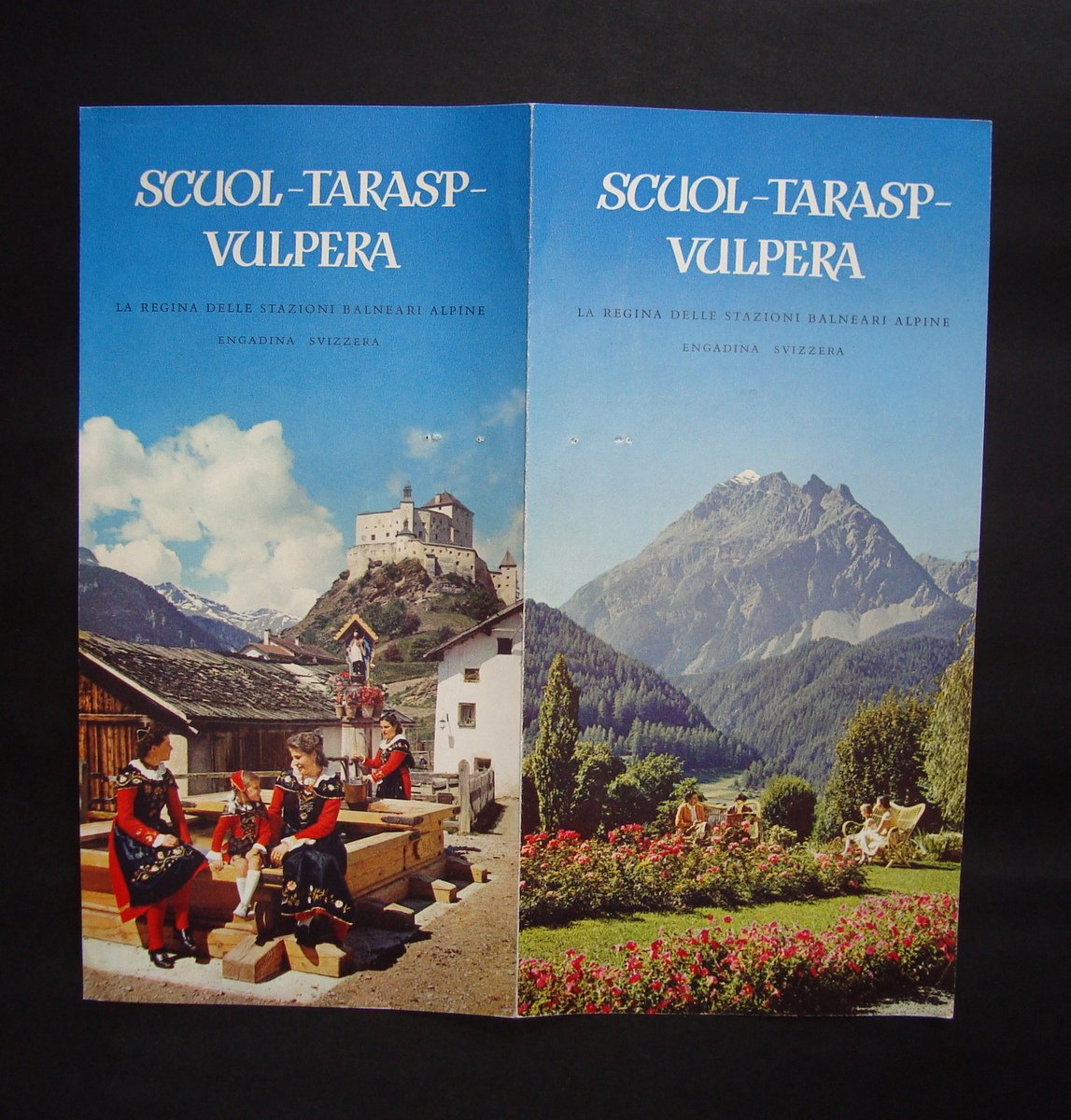 Brossura Turistica Scuol Tarasp Vulpera Alpi Svizzera Engadina Schneider