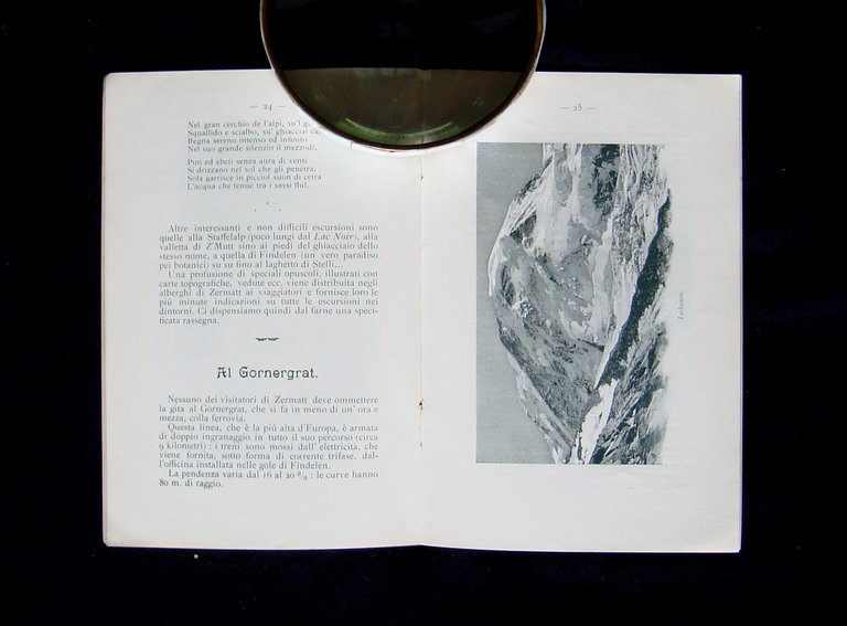 Brossura turistica Svizzera Ai Freschi di Zermatt primi 900 Sempione