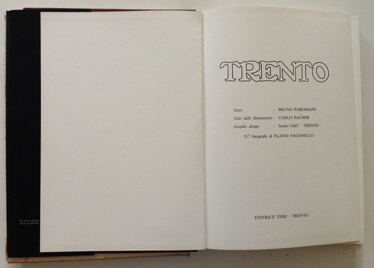 BRUNO PASSAMANI CARLO PACHER TRENTO EDITRICE TEMI TRENTO 1977