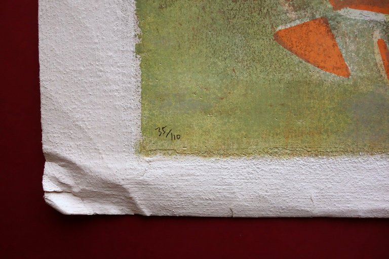 Bruno Saetti Affresco Litografico Prato del Mulino Originale Certificato 1980 | Immagine Gallery 3