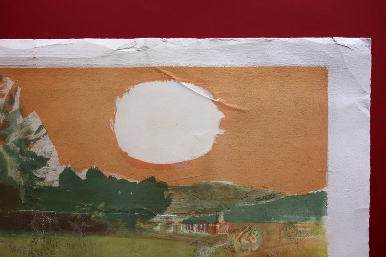 Bruno Saetti Affresco Litografico Prato del Mulino Originale Certificato 1980 | Immagine Gallery 4