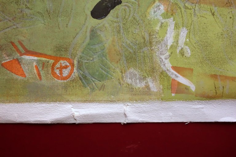 Bruno Saetti Affresco Litografico Prato del Mulino Originale Certificato 1980 | Immagine Gallery 5