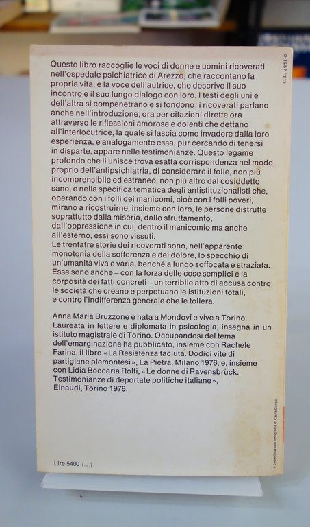 BRUZZONE CI CHIAMAVANO MATTI VOCI OSPEDALE PSICHIATRICO EINAUDI 1979 PRIMA …