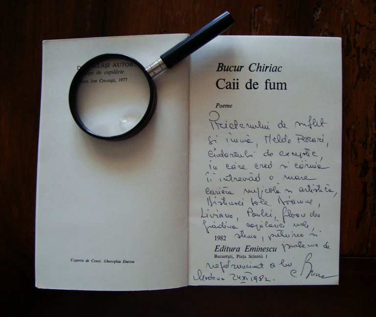 Bucur Chiriac Caii de Fum Poeme Editura Eminesco 1982 Bucarest …