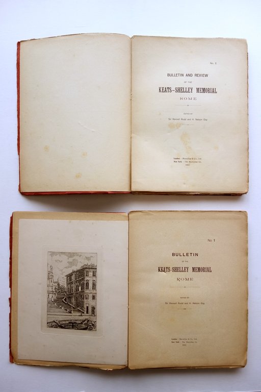 Bulletin of the Keats-Shelley Memorial Rome Rodd Gay Numeri 1-2 …