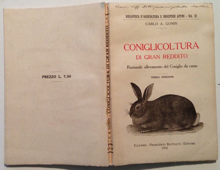 C. A. Gonin Conigliocultura di Gran Reddito Razionale Allevamento Coniglio …